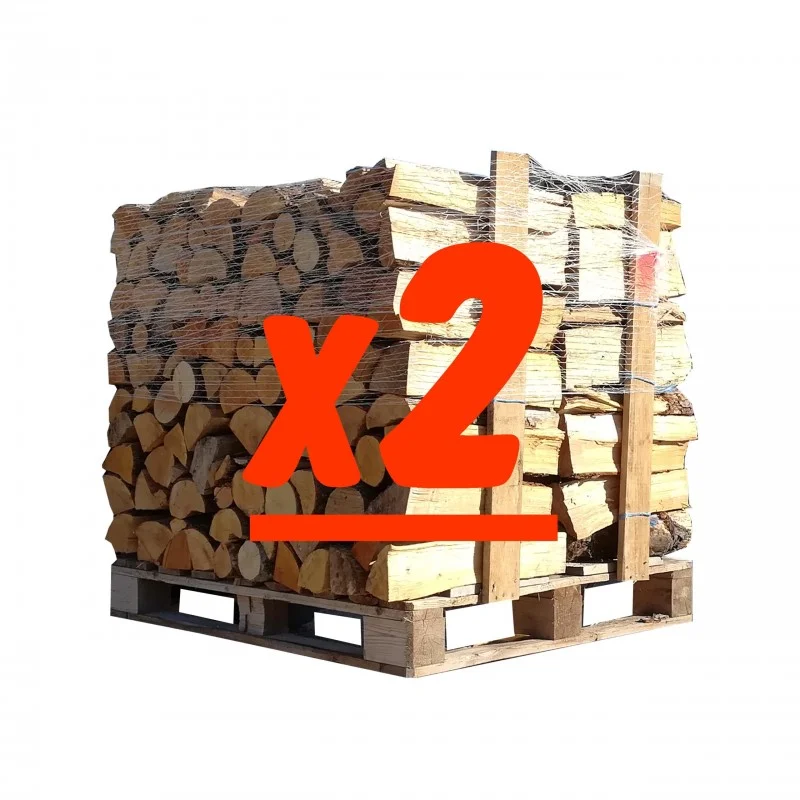 Tronchi da 50 cm: 2 pallet: 1 di quercia bianca + 1 di faggio/carpino